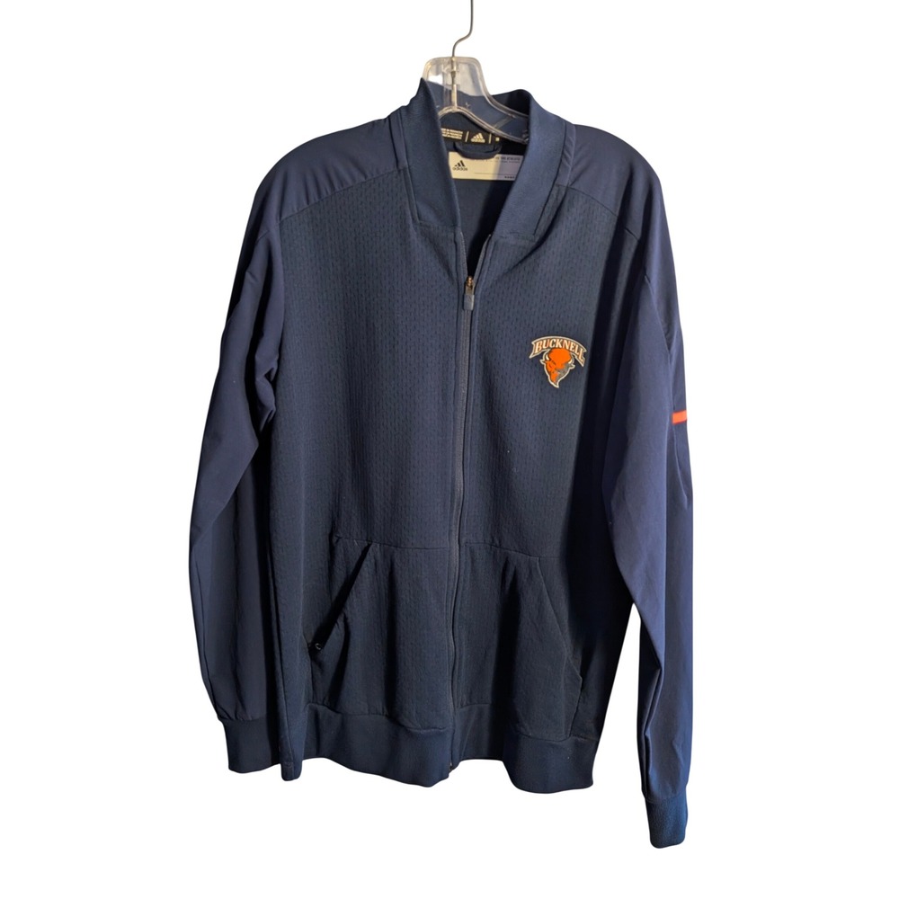 Adidas Bucknell University Mens Navy Blue Full Zip Track Jacket Medium Bison